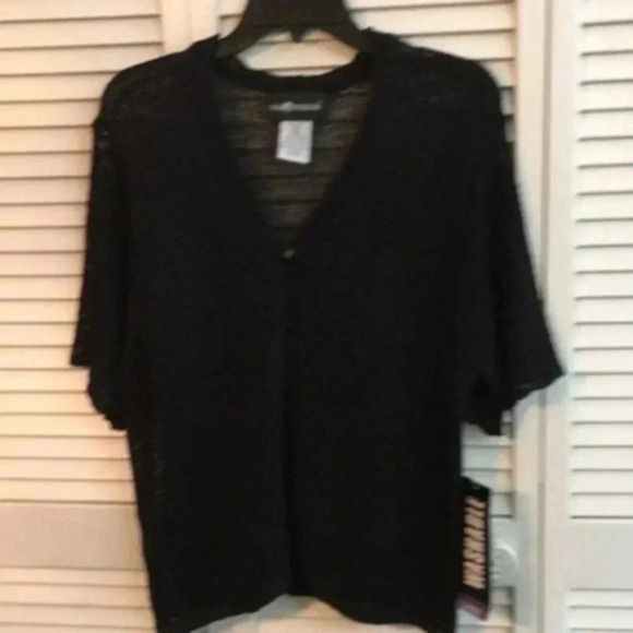 COPY - Sag  Harbor  mesh  sweater blouse   size L - Picture 1 of 8